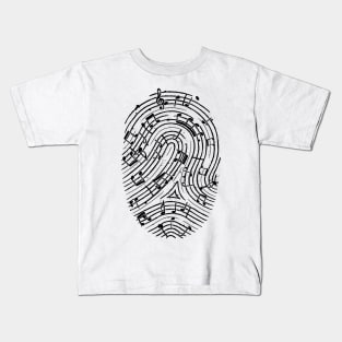 Musical Fingerprint by Tobe Fonseca Kids T-Shirt